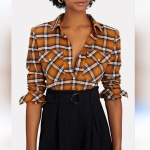 Veronica Beard Plaid Button-Down Shirt NWOT